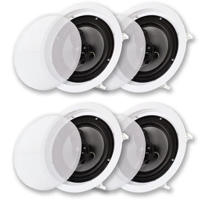 Acoustic Audio CS-IC83 Flush Mount In Ceiling Speakers with 8" Woofers 2 Pair - Picture 1 of 8