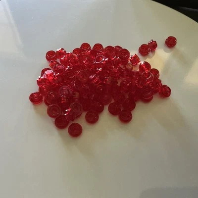 Lego 1x1 Trans-Red Round Plates x100 Dots Stud Part Piece Bulk Legos #4073 - Image 1 of 3