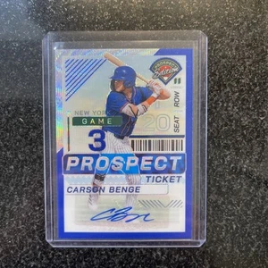 Edición Panini Prospect 2024 - Carson Benge Blue Wave Prizm Signatures/75 #98 - Imagen 1 de 2