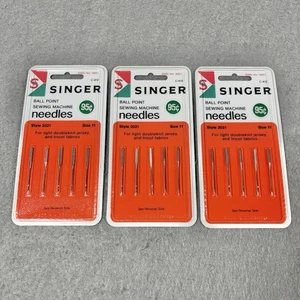 3 Packungen Vintage Neu aus altem Lagerbestand Singer Nähmaschinennadeln 2021 Größe 11 Kugelschreiber C412 4901 - Bild 1 von 6