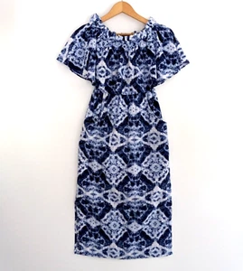 INC Dress Women's Size XS Blue White Tie Dye Off the Shoulder Midi Side Slits - Picture 1 of 6