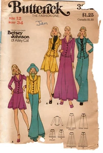 1973 Vintage Sewing Pattern B34" JACKET SKIRT PANTS (1963) Betsey Johnson - Picture 1 of 4