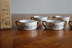 Antique Lot 7 Gold Trim Lusterware Finish Open Salt Cellars Handpainted in 1924? - Picture 1 of 14