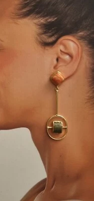 Modelo biométrico*Pendientes vintage, pendientes de piedras preciosas, turco, San Valentín.piedra de jead Foto 1 de 4