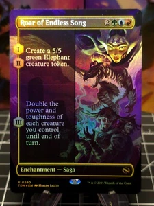 FOIL - Roar of Endless Song FOIL BORDERLESS Tarkir Dragonstorm MTG Magic quasi nuovo/m - Foto 1 di 2