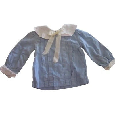VTG SOPHIE DESS Baby Boy Blue Long Sleeve w/ White Collar Shirt Sz 12 m - Image 1 of 3