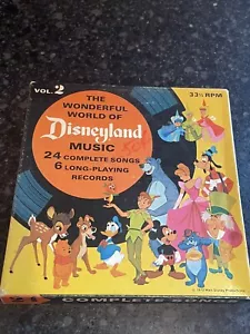 De Colección El Maravilloso Mundo de Música Disneyland Vol 2 Caja Set 6 LP Discos 24 Canciones - Imagen 1 de 3