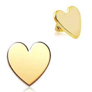 24k Gold Plated Heart dermal top, plated /Surgical Steel (12g) (1piece(D/14/C/14 - Picture 1 of 2