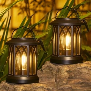 2-Pack Solar Lantern Lights - Upgraded Outdoor Decorative Lamps for Garden & Pat - Picture 1 of 7