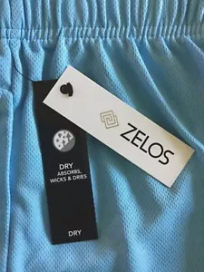 NWT ZELOS BRAND BOYS CAROLINA BLUE MESH ATHLETIC SHORTS ~ SIZE YOUTH LARGE - Picture 1 of 12