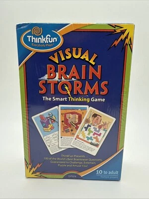 ThinkFun Visual Brainstorms The Smart Thinking Games 100 Challenges, Age 10+ - Image 1 of 4