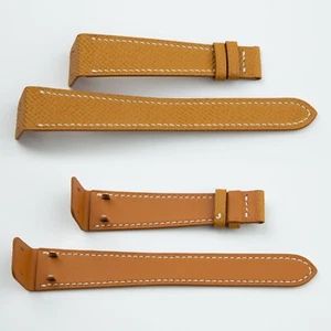 Calfskin Sesame Epsom Leather Fixed Bars Watch Strap Band 18mm 19mm 20mm 22mm - Picture 1 of 12