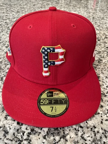 New Era 59Fifty Pittsburgh Pirates Hat American Flag Logo 7 1/2 Cover