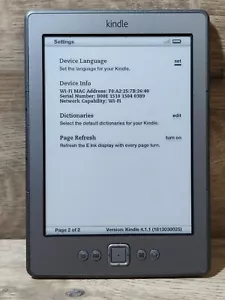 Amazon D01100 Kindle 4th Generation 2GB Wi-Fi 6" eBook Reader - Picture 1 of 9