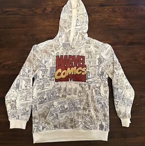 Boys Marvel Hoodie Sweatshirt All Over Print Size Large Cartoon Movie TV Comic