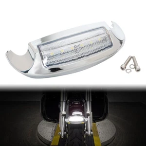 Chrome Front LED Fender Tip Light Fit For Harley Touring Electra Glide FLHTCU - Picture 1 of 16