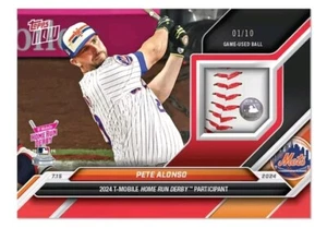 2024 Topps Now PETE ALONSO Home Run Derby Ball Relic Red #/10 - Picture 1 of 4