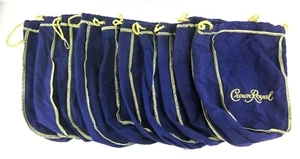 Crown Royal Lot of 10 Medium Felt Bags Purple Gold Trim Drawstring 9" x 6"  - Picture 1 of 4