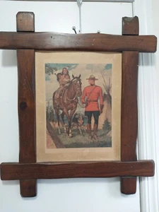 Impresión enmarcada nativa americana canadiense Friberg TNPC vintage años 60 - Imagen 1 de 3