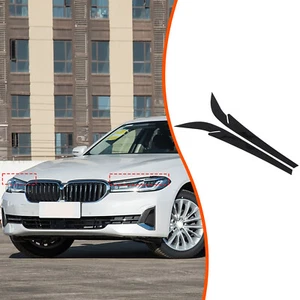 PVC Gloss Black Headlight Eyebrow Decorative Sticker For BMW 5 Series 2018-2023 - Imagen 1 de 11