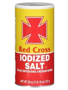 Sal yodada de la Cruz Roja, esta sal suministra yoduro 26 oz. Pack de 3. - Imagen 1 de 1