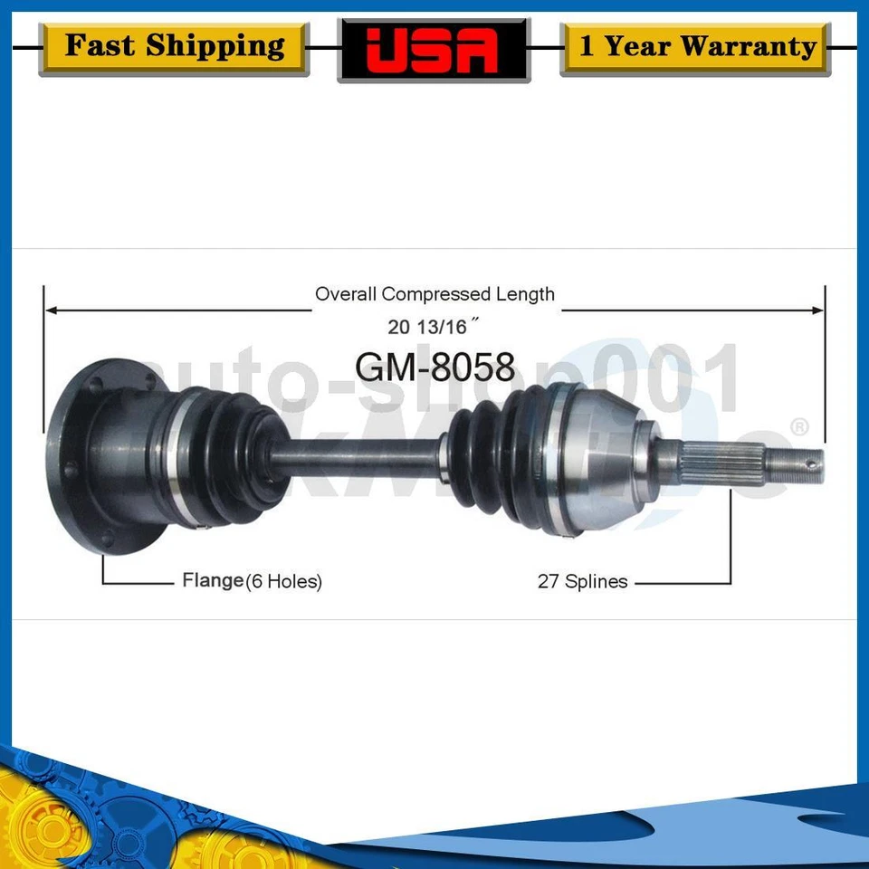 Eje articulado CV delantero izquierdo para Buick Riviera 1985 1984 1983 1982 1981 1980 1979 Foto 1 de 2