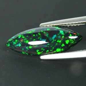Impresionante piedra preciosa natural con forma de marquesa de ópalo negro de 2,34 quilates de Etiopía RF-VDO - Imagen 1 de 2