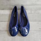 Fever Sole Blue Patent Ballet Flat Shoes Size 7.5