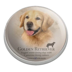 Golden Retriever Dog Breed Golfing Premium Metal Golf Ball Marker - Picture 1 of 4