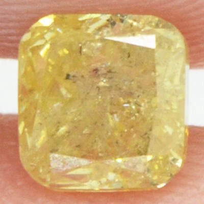 Cojín Corte Diamante Elegante Amarillo Suelto I1 Natural Mejorado Certificado 0.72 Quilates Foto 1 de 4