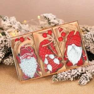 9Pcs Christmas Wooden Pendant Xmas Tree Hanging Ornaments Decorations Home Gift - Picture 1 of 6