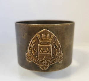 Antique French SAINT MIHIEL Brass Napkin Ring Holder WW1 Era - Picture 1 of 7