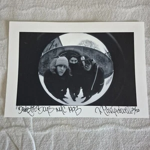 3 Ricky Powell Hand Signed Photo Prints Beastie Boys Run DMC Eazy E Matching Nos - Picture 1 of 5