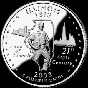 A 2003 S Illinois 90% SILVER Deep Cameo "PROOF" State Quarter US Mint Coin - Picture 1 of 3