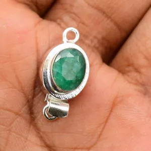 1 Pc Emerald Box Clasp One Strand Sterling Silver Plated nj-249 - Picture 1 of 3