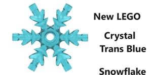 New LEGO Snowflake Crystal Trans Blue Clear Hole Make Ornament Snowy Winter - Picture 1 of 1