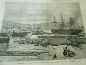 Gravure 1879 - Port Vendres embarquement des amnisties dans le Var - Picture 1 of 1