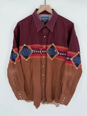 Vintage Wrangler BrushPopper Shirt Men’s XXL Aztec Southwestern Cowboy Rodeo - Image 1 of 4