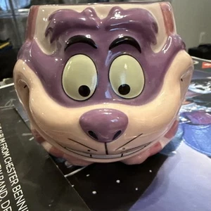 Disney Pink Cheshire Cat Alice In Wonderland 3D Sculpted Coffee Tea Mug Cup - Picture 1 of 5