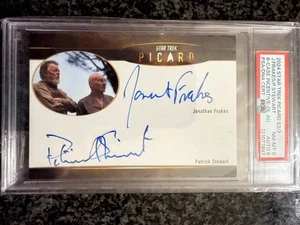 Star Trek Picard Seasons 2 & 3 Patrick Stewart Jonathan Frakes Dual PSA 8 Auto 9 - Picture 1 of 2