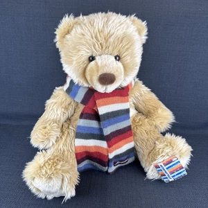 Bufanda Aeropostale a Rayas Oso de Peluche Marrón Dorado 13" Peluche Juguete - Imagen 1 de 19