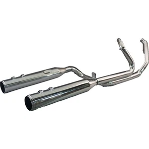 2-into-2 Dominator Exhaust System with 4-1/2" Mufflers Chrome - Race Tip 200120 - Picture 1 of 3