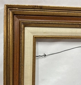 Vintage Mid Century Gold vergoldet Massivholz Rahmen passt 10"x8" Leinen Liner Petite - Bild 1 von 12