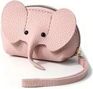 Mini süße Elefanten Geldbörse - PU Leder Lippenstift Geldbörse mit Reißverschluss (rosa) - Bild 1 von 5