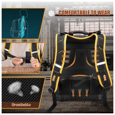 Tool Backpack Heavy Duty Tool Bag for Industrial Construction Maintenance - Image 1 of 4