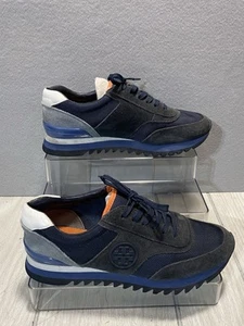 Tory Burch Zapatillas bajas de gamuza y malla de dos tonos dientes de sierra 8 - Imagen 1 de 7