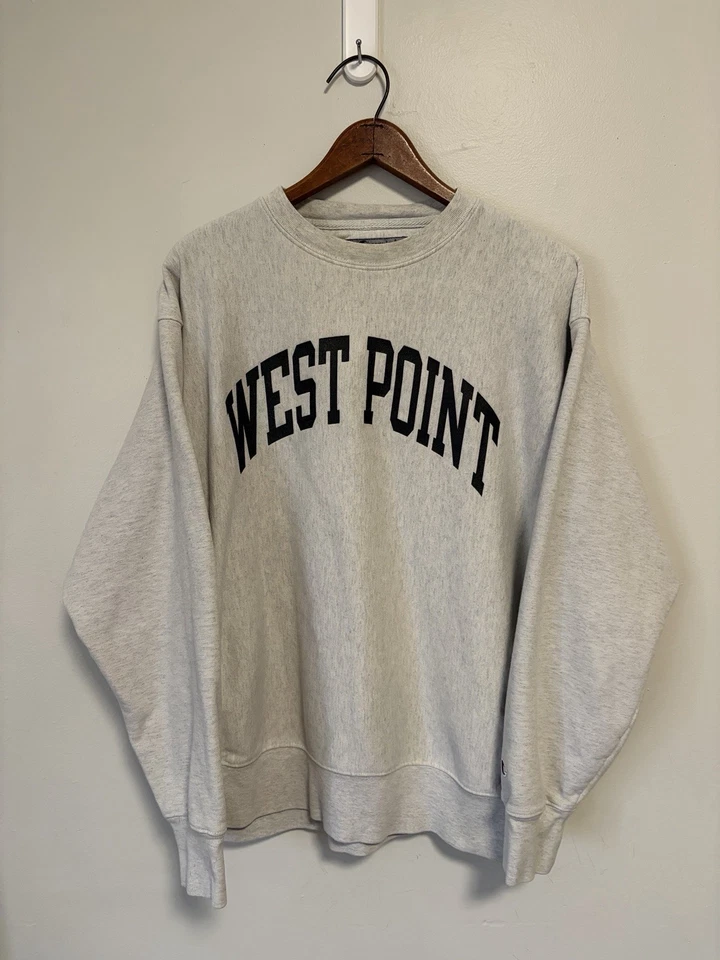 Sudadera Vintage Años 90 Campeón Tejido Inverso West Point Academia Militar Talla L Foto 1 de 4