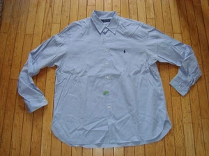 POLO RALPH LAUREN MEN'S BLUE DRESS SHIRT SIZE 17 1/2 OR 44 HARDLY WORN! - Picture 1 of 10