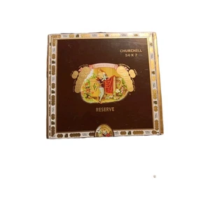 Romeo y Julieta Churchill Reserve Empty Wooden Cigar Box 8.25" x 7.5" x 3" - Picture 1 of 5