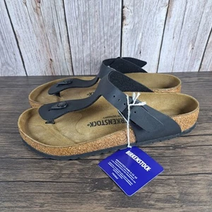 Birkenstock Gizeh BS Birko-Flor Sandals Women's Sz 8 Regular EU39 Black NIB - Picture 1 of 8